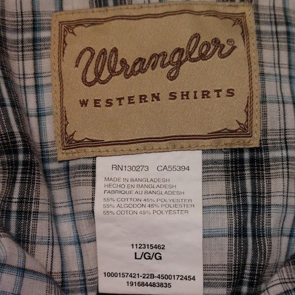 3/$15 Men's Wrangler Short Sleeve Pearl Snap Shirt - Picture 2 of 3